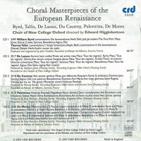 Choral Masterpieces of the European Renaissance